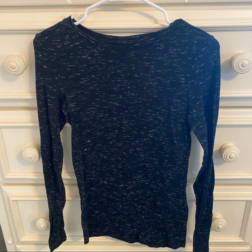 Black Long Sleeve Shirt with White Detailing
